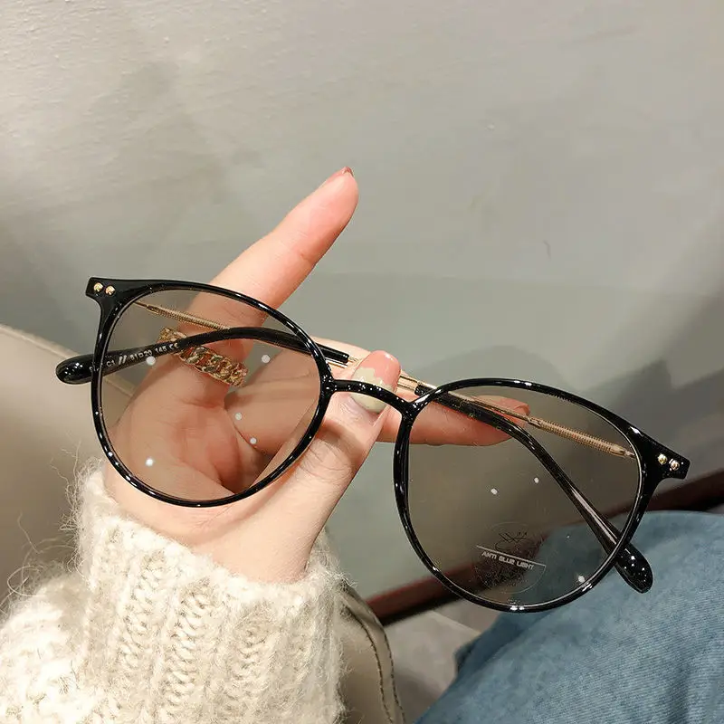 Women Color-Changing Myopia Glasses Anti-Blue Light Korean Style