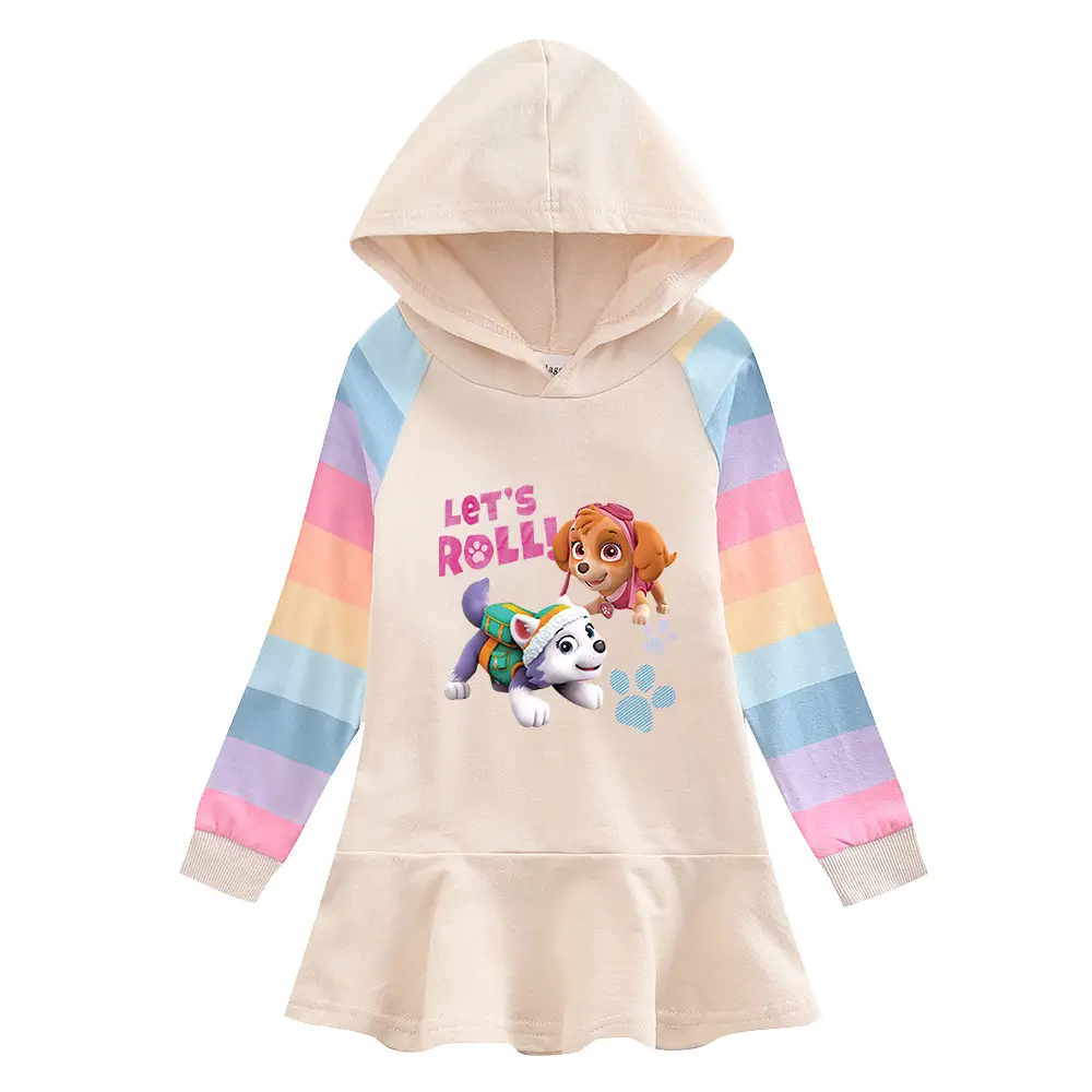 Wang Wang Team Girl's Hooded Sweater Dress Autumn New - Image 10