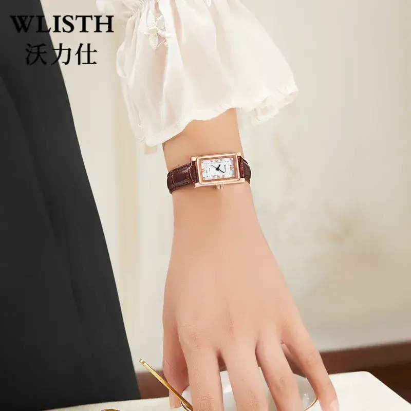 Wolishi Rose Gold Women's Quartz Watch with Brown Leather Strap - Image 6