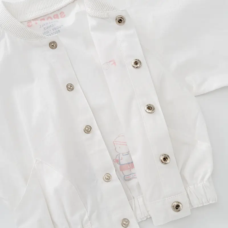 White Korean Style Kids Sweatshirt Bear Print - Image 3
