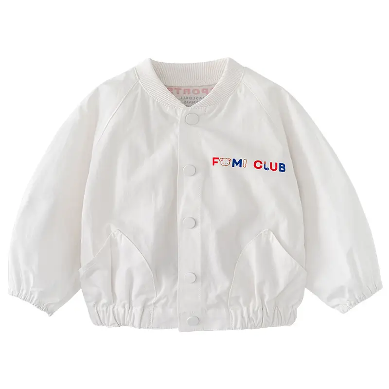 White Korean Style Kids Sweatshirt Bear Print - Image 5