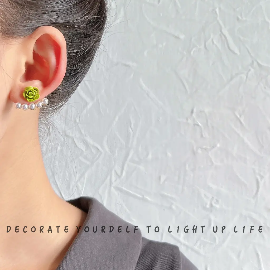 Pearl Flower Earrings 925 Silver Gold Plated