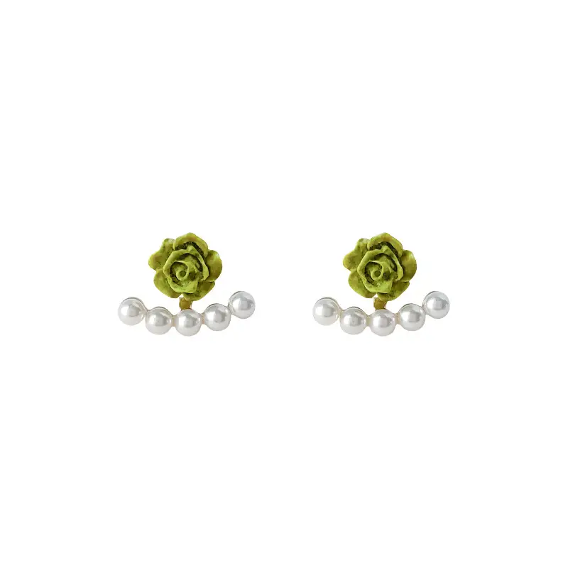 Pearl Flower Earrings 925 Silver Gold Plated