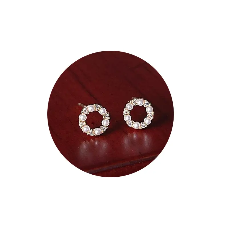 Mini Zircon Stud Earrings 925 Silver Round - Image 5