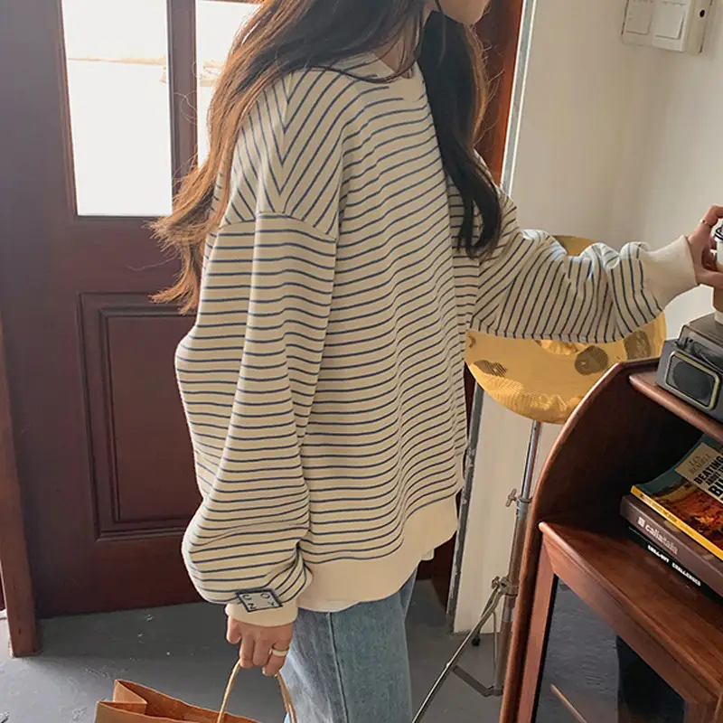 Women Striped Sweater Spring Autumn Loose 2023 - Image 3