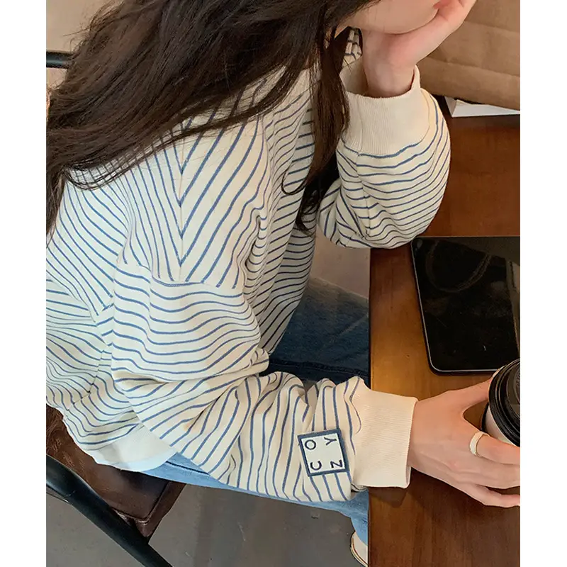 Women Striped Sweater Spring Autumn Loose 2023 - Image 4