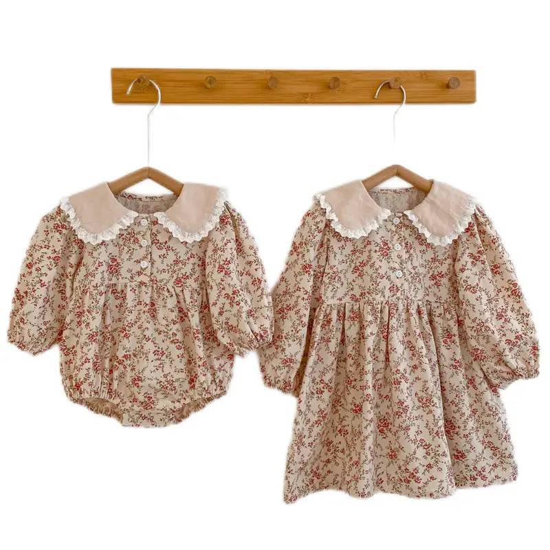 South Korea Children Floral Fleece Dress Set - Image 11