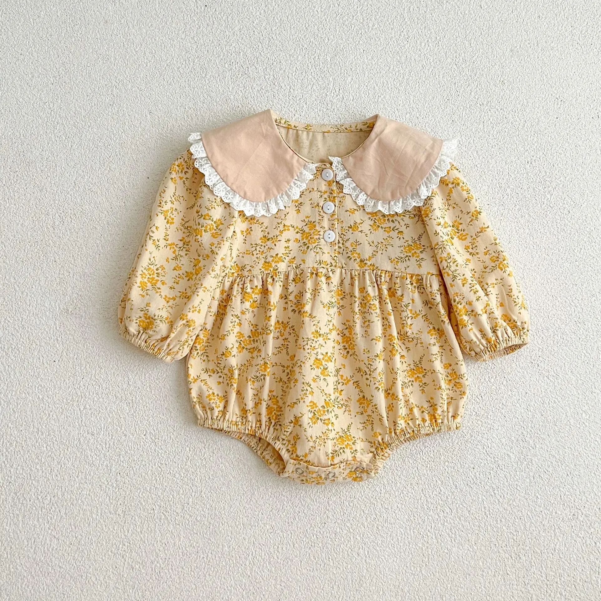 South Korea Children Floral Fleece Dress Set — feature 17