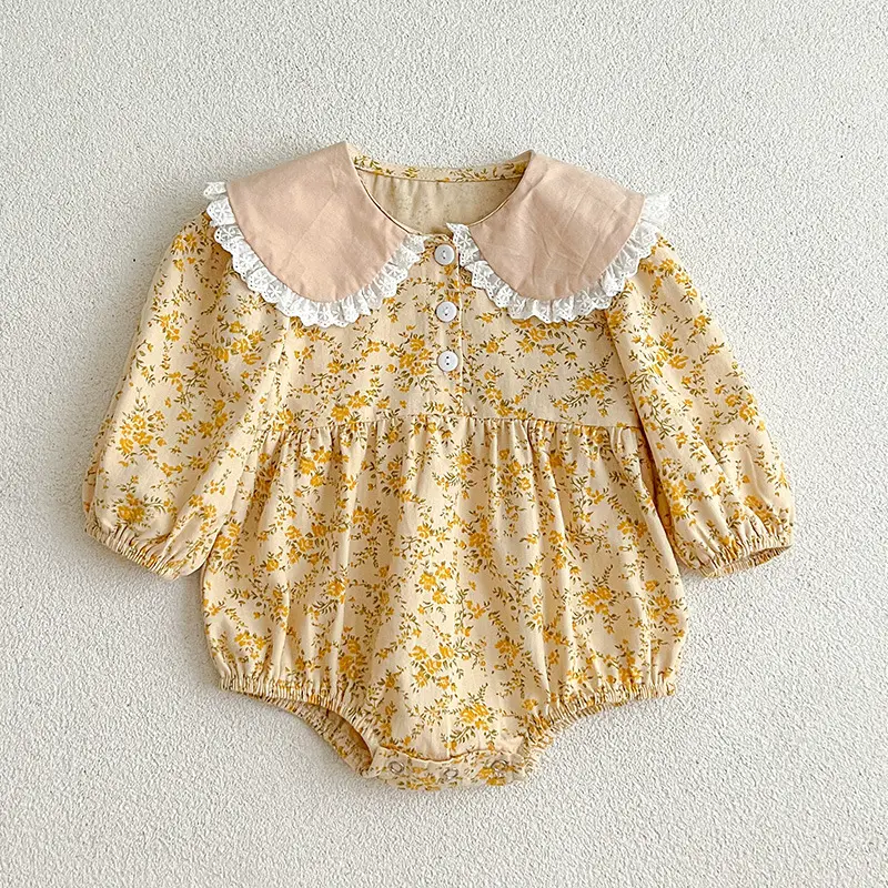 South Korea Children Floral Fleece Dress Set - Image 4