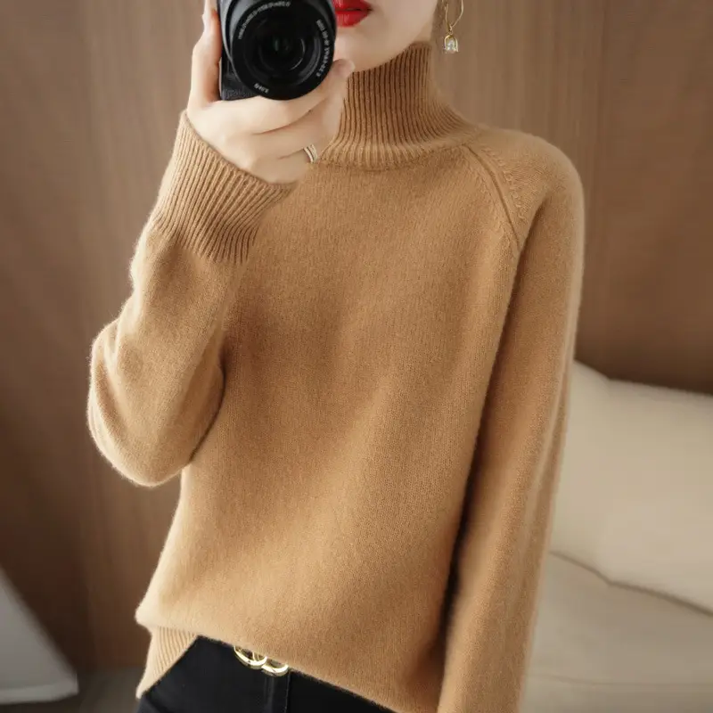 Women's 25W Turtleneck Knitwear Teal Export - Image 5