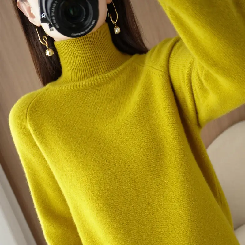 Women's 25W Turtleneck Knitwear Teal Export - Image 8
