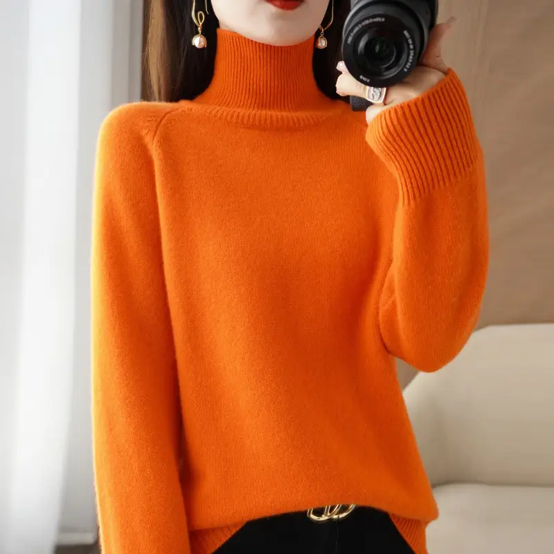 Women's 25W Turtleneck Knitwear Teal Export - Image 9