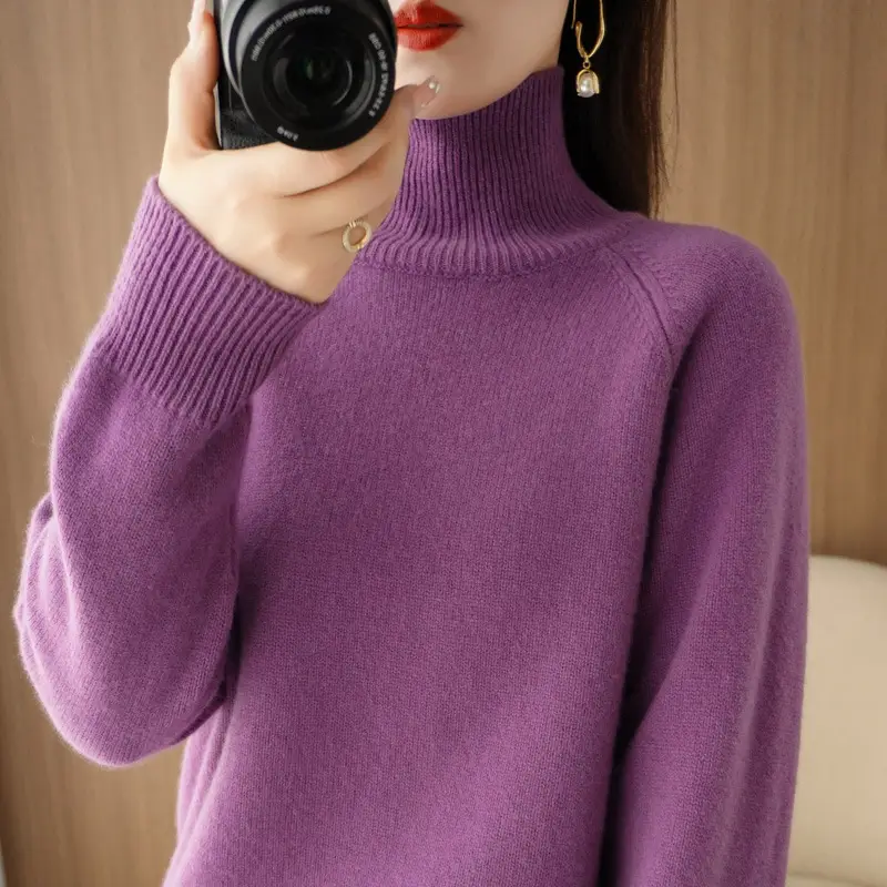 Women's 25W Turtleneck Knitwear Teal Export - Image 10