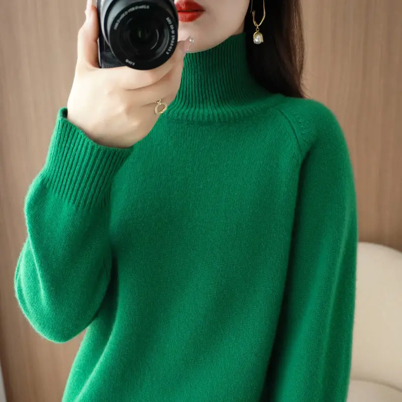 Women's 25W Turtleneck Knitwear Teal Export - Image 11