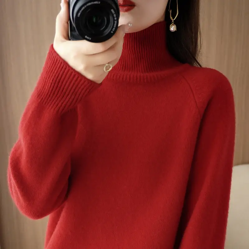 Women's 25W Turtleneck Knitwear Teal Export - Image 13