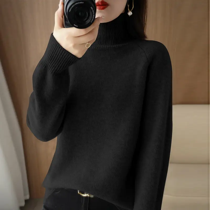 Women's 25W Turtleneck Knitwear Teal Export - Image 14