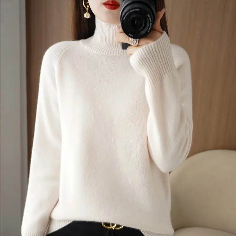 Women's 25W Turtleneck Knitwear Teal Export - Image 2