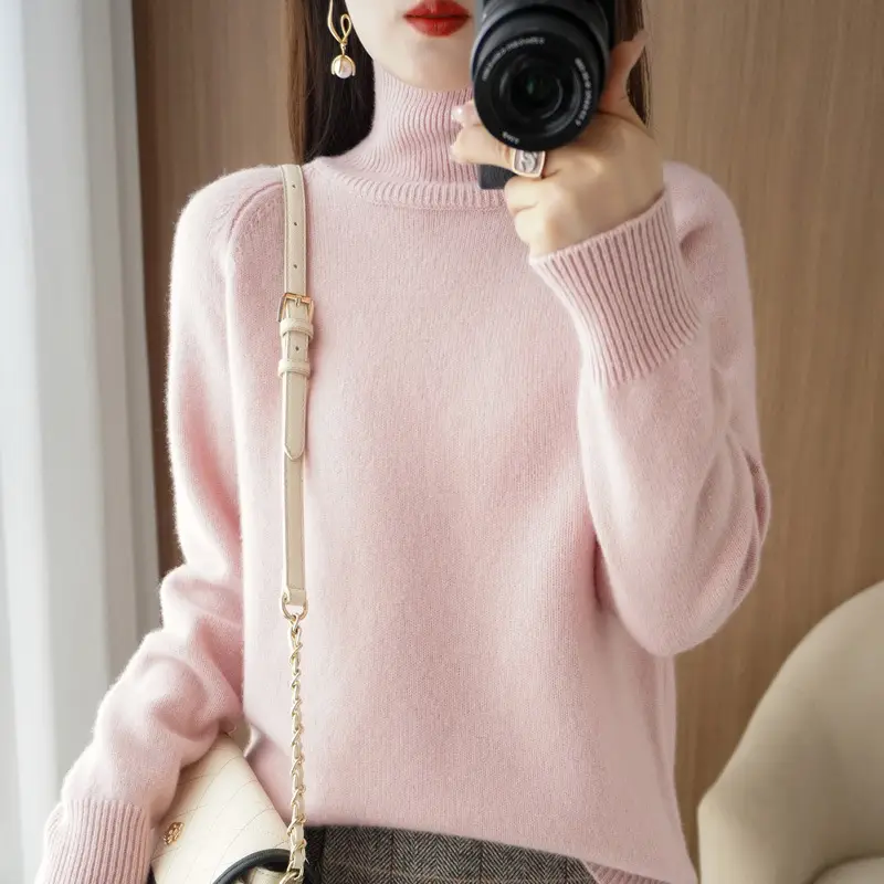 Women's 25W Turtleneck Knitwear Teal Export - Image 3