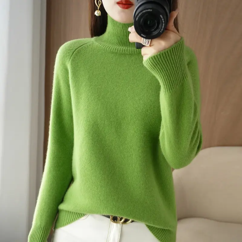Women's 25W Turtleneck Knitwear Teal Export - Image 6