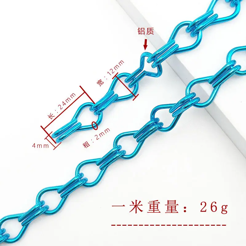 Electroplated Aluminum Curtain Chain 19g Double Hook - Image 4