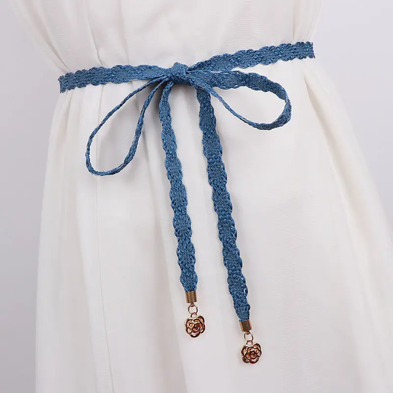 Black Bow Belt with Gold Accents for Women's Dresses - Image 16