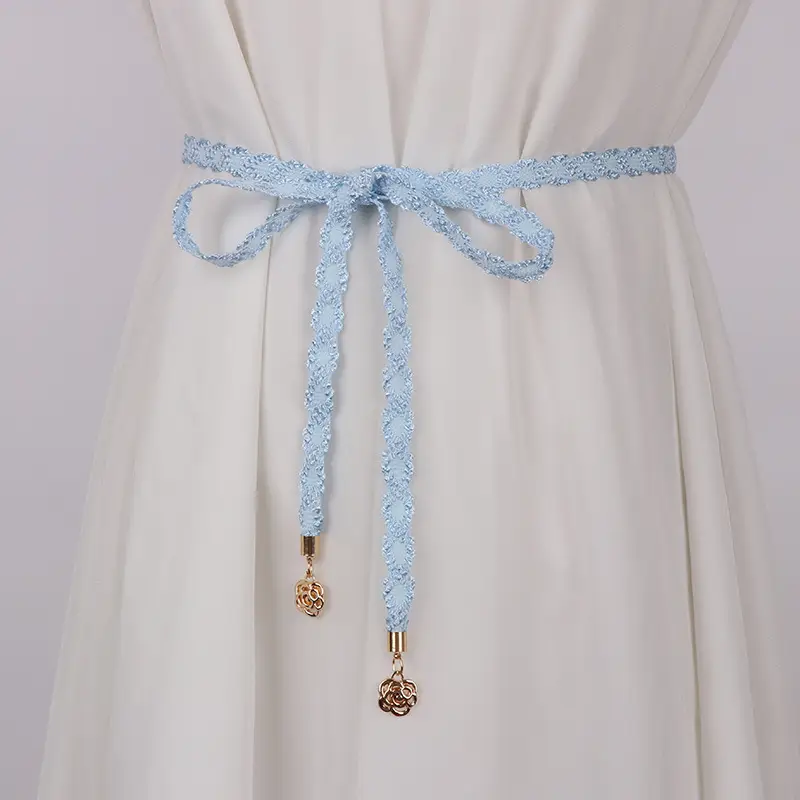 Black Bow Belt with Gold Accents for Women's Dresses - Image 11