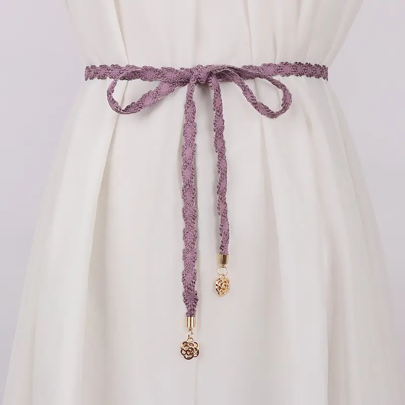 Black Bow Belt with Gold Accents for Women's Dresses - Image 12
