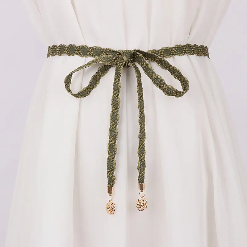 Black Bow Belt with Gold Accents for Women's Dresses - Image 7