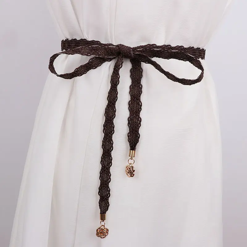 Black Bow Belt with Gold Accents for Women's Dresses - Image 8