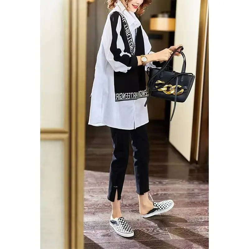 Plus Size Women's Black Slimming Cropped Pants with High Waist - Image 4