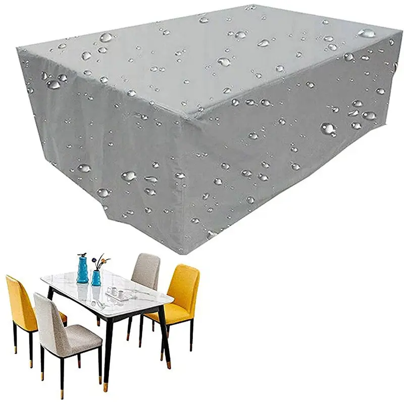 Modern Silver Waterproof Outdoor Furniture Cover 210D - Image 4