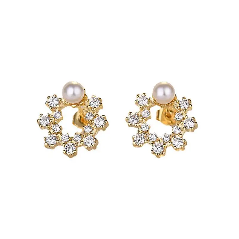 Korean Flower Pearl Earrings for Women - Image 5
