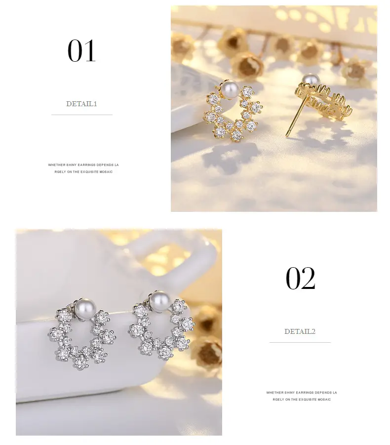 Korean Flower Pearl Earrings for Women — feature 38
