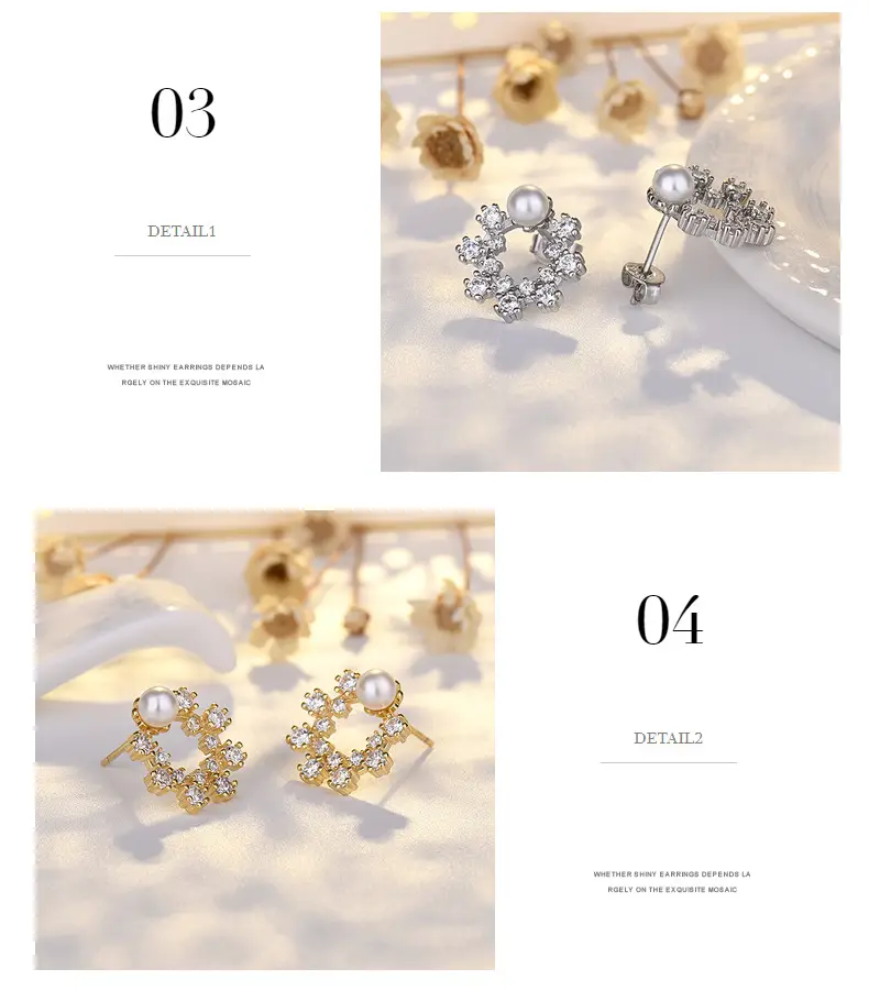 Korean Flower Pearl Earrings for Women — feature 39