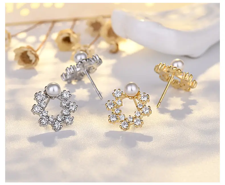 Korean Flower Pearl Earrings for Women — feature 41