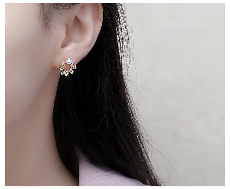 Korean Flower Pearl Earrings for Women — feature 42