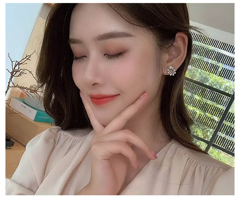 Korean Flower Pearl Earrings for Women — feature 44