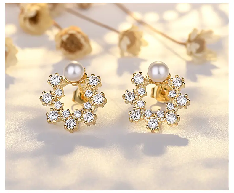 Korean Flower Pearl Earrings for Women — feature 45