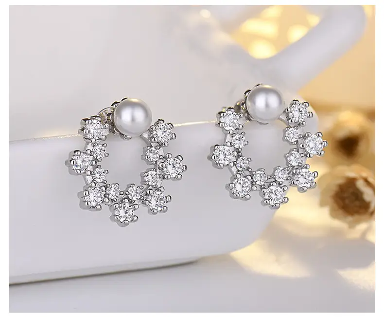 Korean Flower Pearl Earrings for Women — feature 47