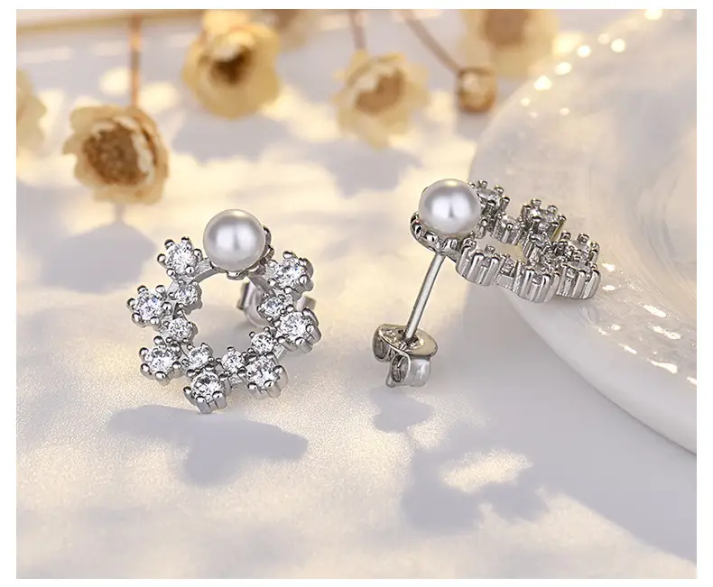 Korean Flower Pearl Earrings for Women — feature 48