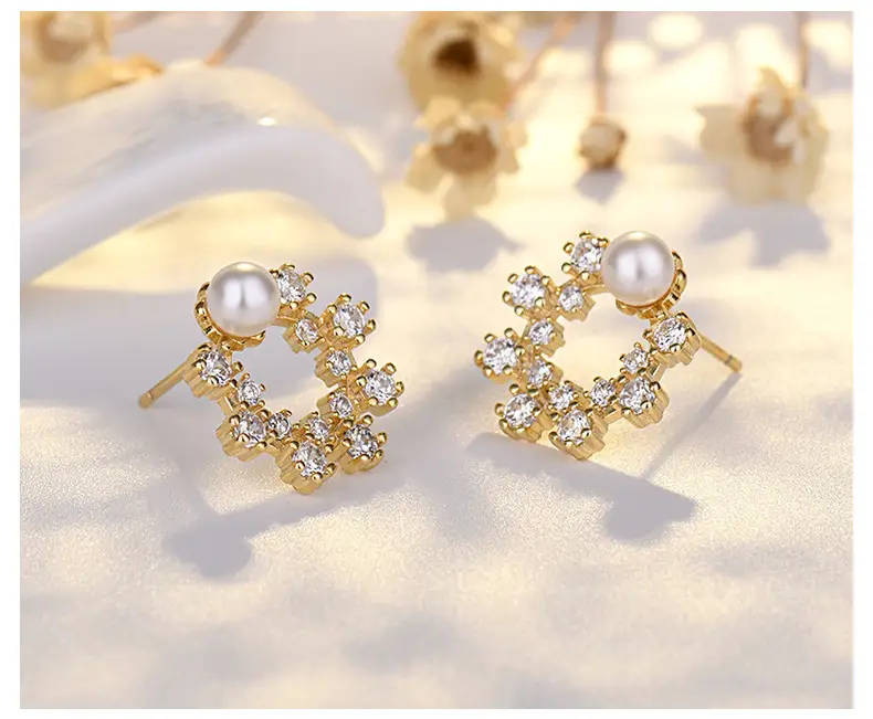 Korean Flower Pearl Earrings for Women — feature 49