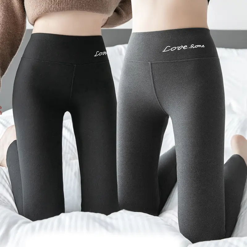 Grey High Waist Seamless Embroidered Leggings for Women