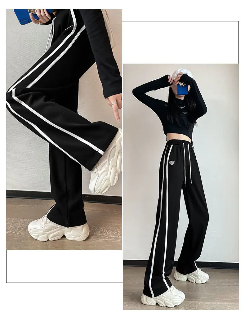 Women Slim Straight Wide Leg Pants Grey Spring 2026 — feature 16