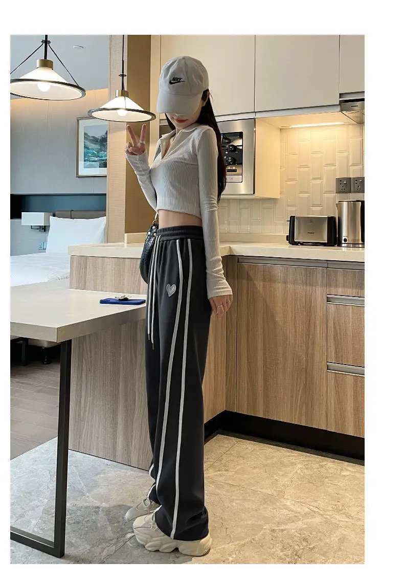 Women Slim Straight Wide Leg Pants Grey Spring 2026 — feature 17
