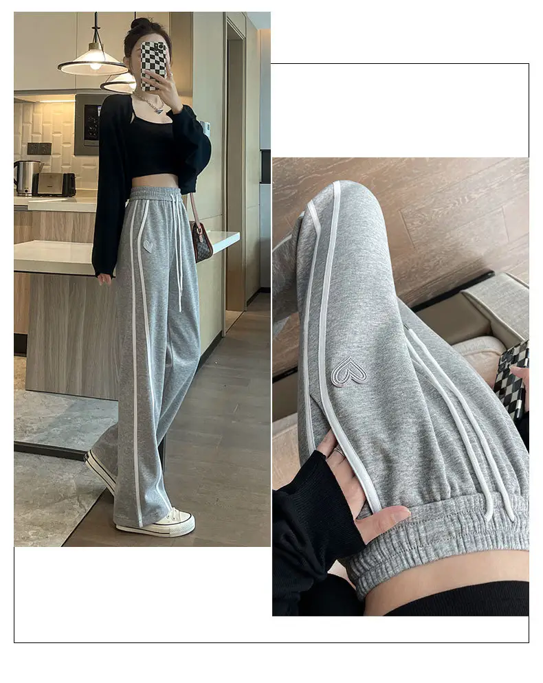 Women Slim Straight Wide Leg Pants Grey Spring 2026 — feature 20