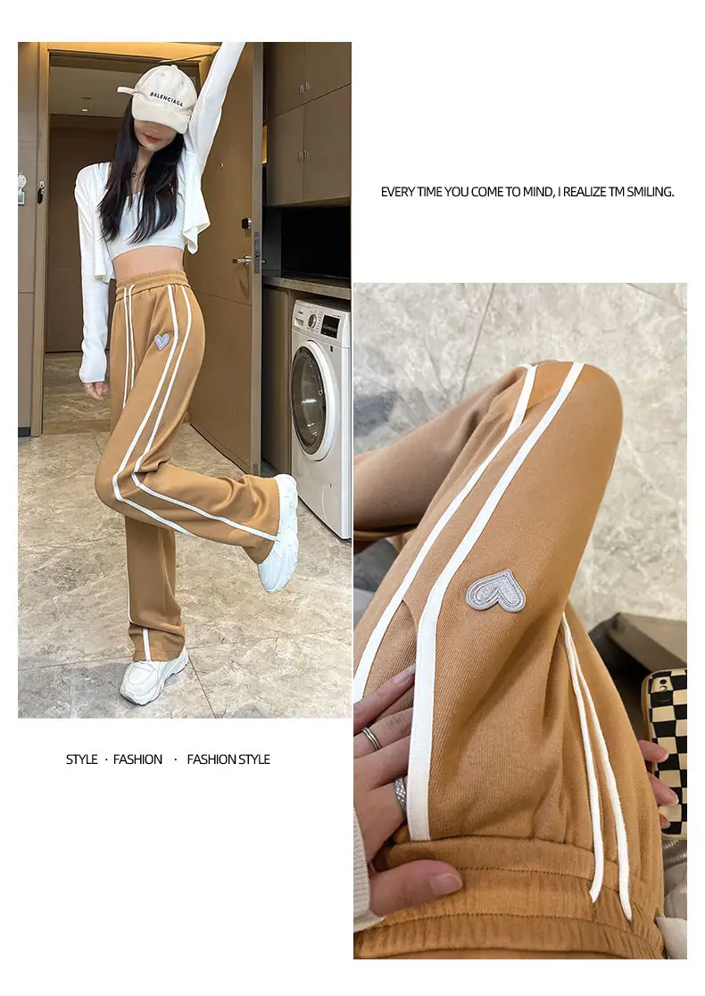 Women Slim Straight Wide Leg Pants Grey Spring 2026 — feature 25