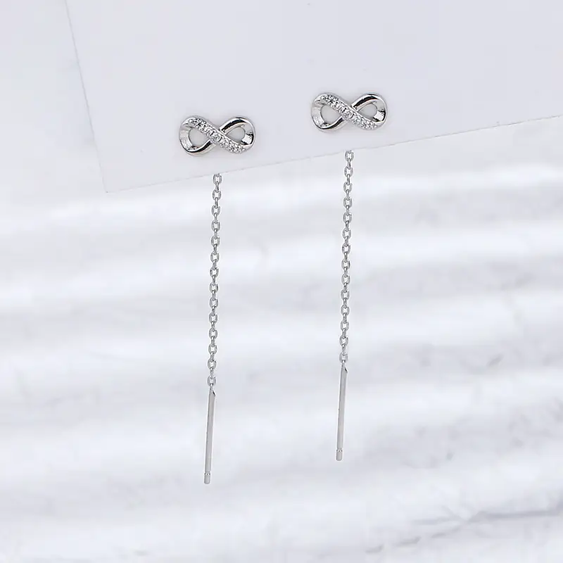 8 Character Diamond Tassel Earrings for Women - Image 3