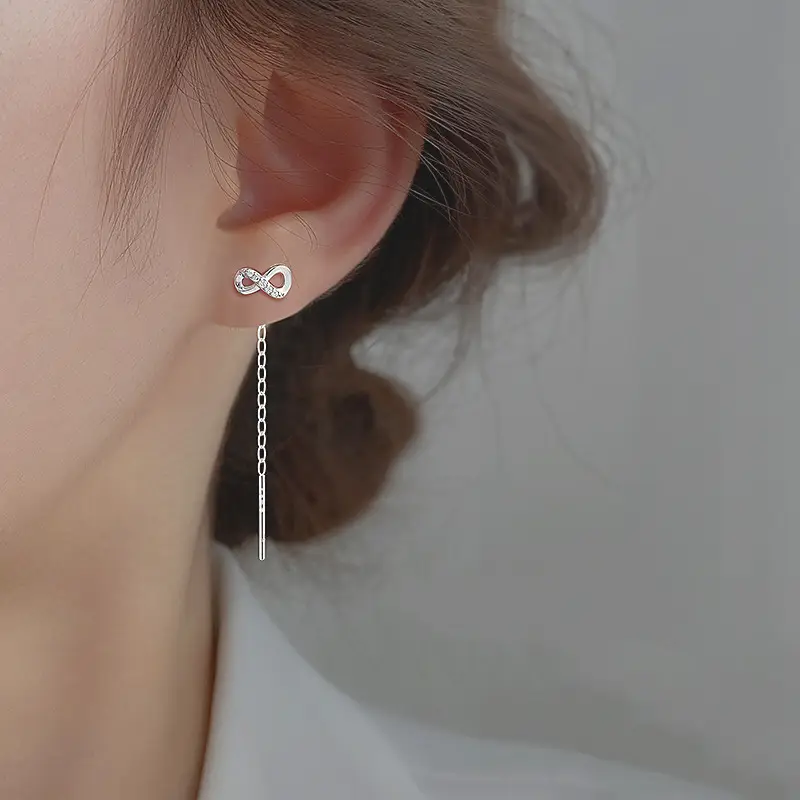 8 Character Diamond Tassel Earrings for Women - Image 5