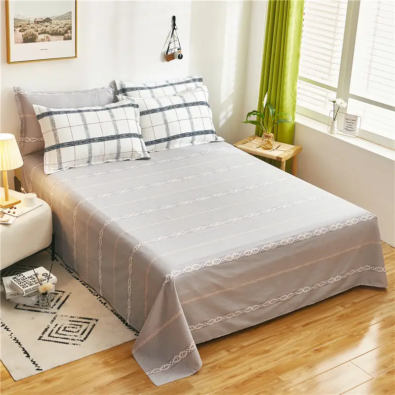 Cotton Single Bed Sheet 12868 Soft Yellow - Image 46