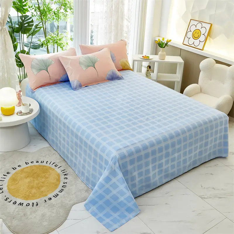Cotton Single Bed Sheet 12868 Soft Yellow - Image 17